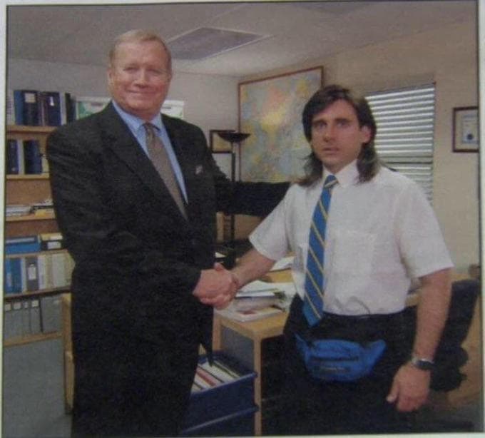 The Office Handshake meme template