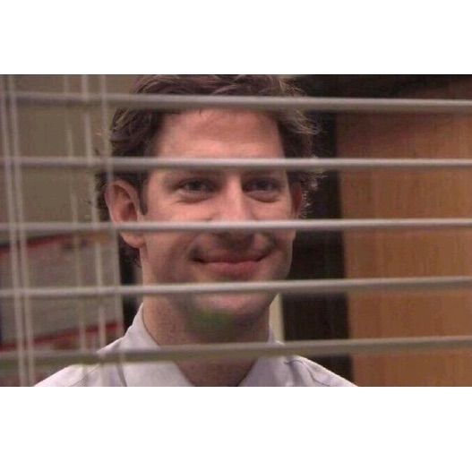 Jim Looking Through Office Blinds meme template